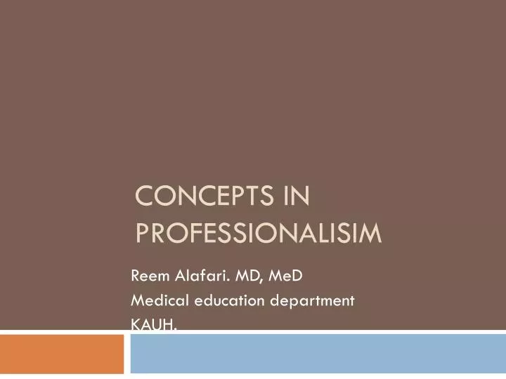 concepts in professionalisim