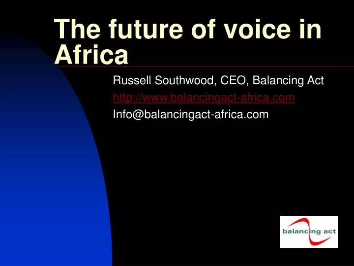 the future of voice in africa