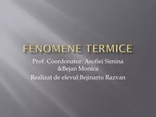 fenomene termice