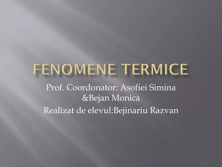 fenomene termice