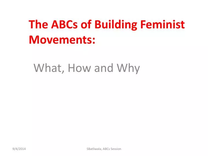 the abcs of building feminist movements