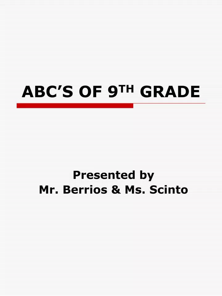 abc s of 9 th grade