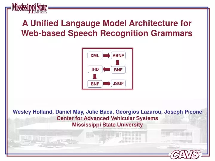 a unified langauge model architecture for web based speech recognition grammars