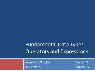 Fundamental Data Types, Operators and Expressions