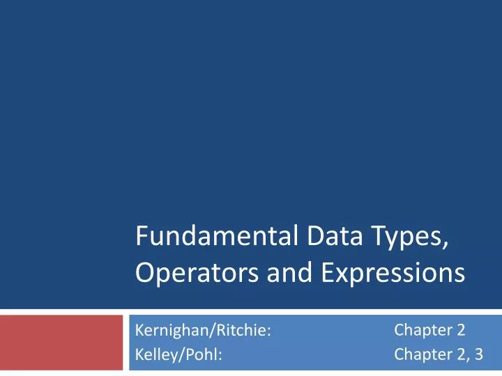 fundamental data types operators and expressions