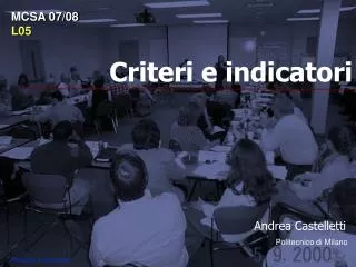 criteri e indicatori