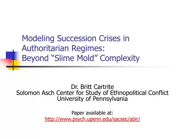 modeling succession crises in authoritarian regimes beyond slime mold complexity