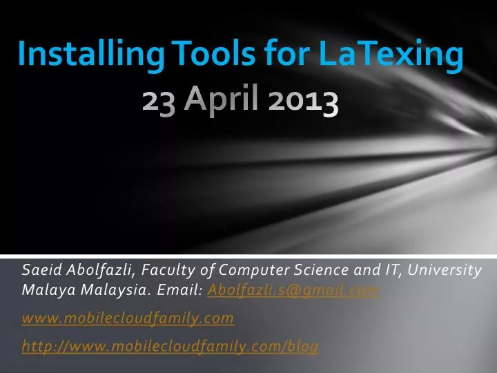 installing tools for latexing 23 april 2013