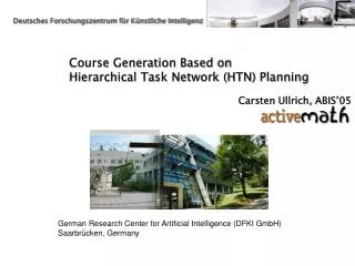 Course Generation Based on Hierarchical Task Network (HTN) Planning