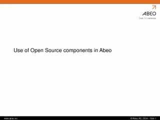 use of open source components in abeo