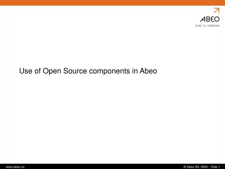 use of open source components in abeo