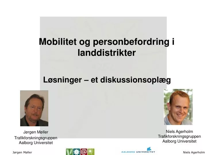 mobilitet og personbefordring i landdistrikter