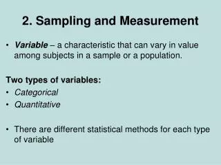 2. Sampling and Measurement