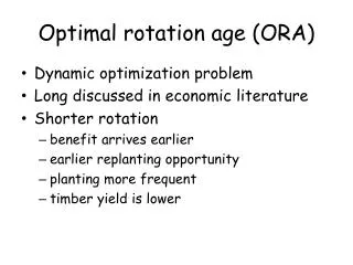 Optimal rotation age (ORA)