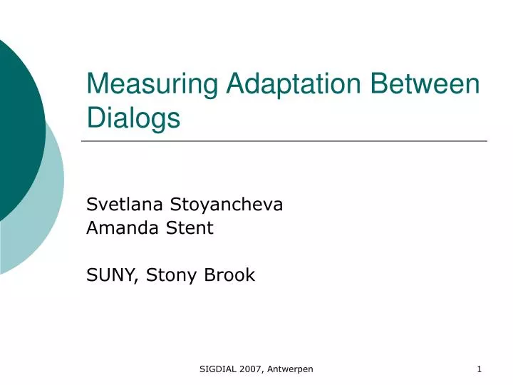 measuring adaptation between dialogs