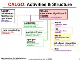 CALGO: Activities &amp; Structure