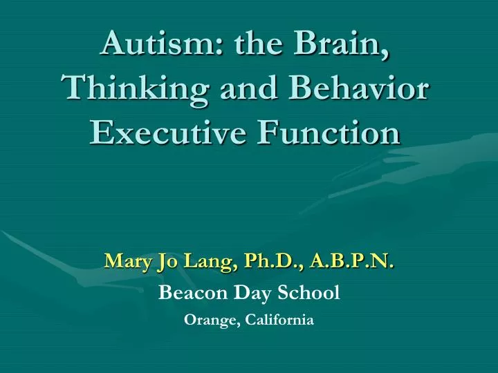 autism the brain thinking and behavior executive function