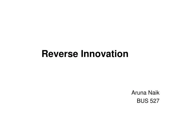 reverse innovation