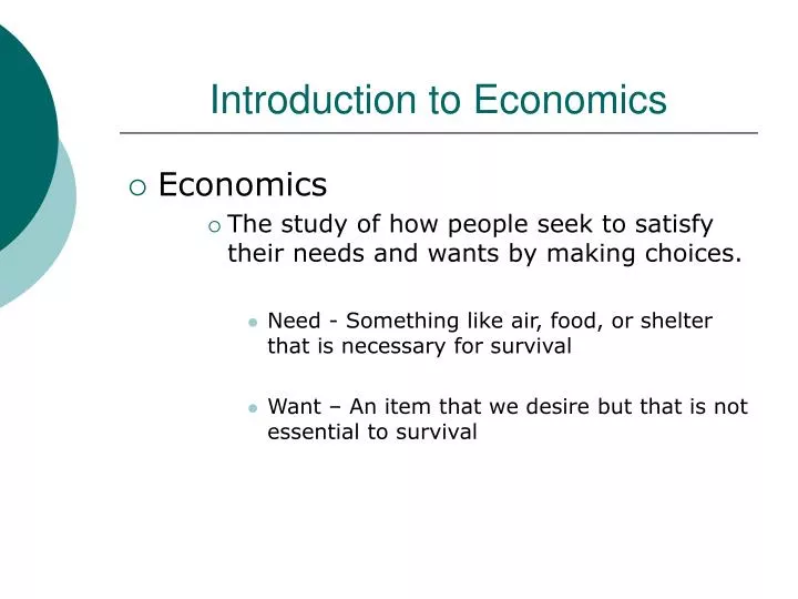 introduction to economics