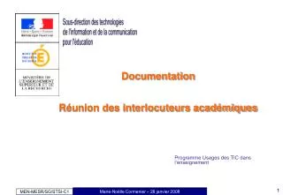documentation r union des interlocuteurs acad miques
