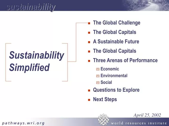 sustainability simplified