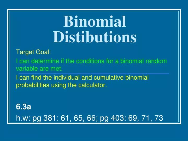 binomial distibutions