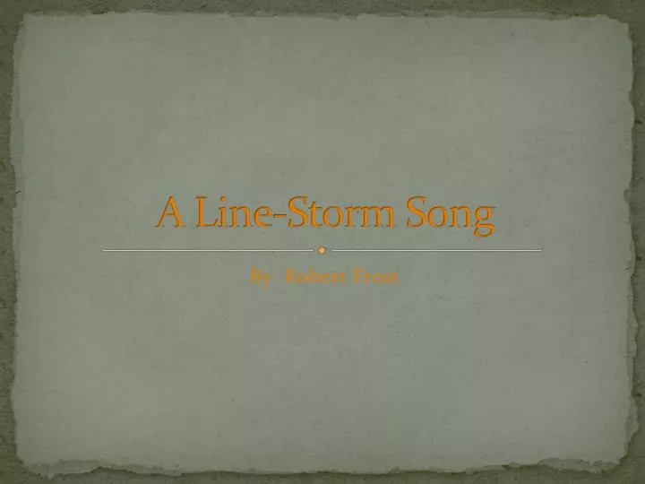a line storm song