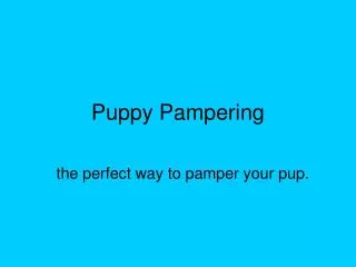Puppy Pampering