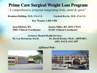 Prime Care Surgical Weight Loss Program