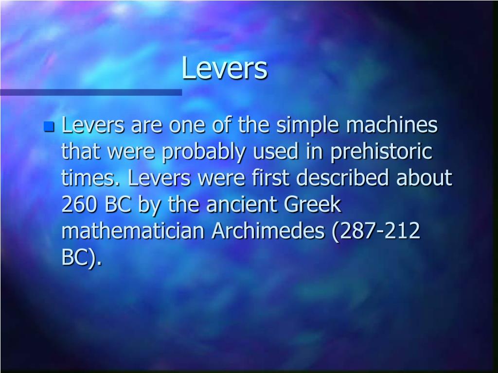 PPT - Levers PowerPoint Presentation, free download - ID:3923367