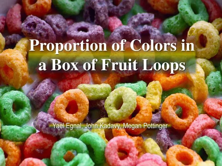 proportion of colors in a box of fruit loops