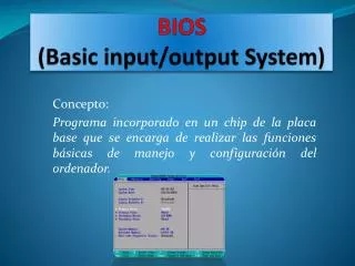 bios basic input output system
