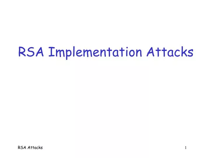 rsa implementation attacks