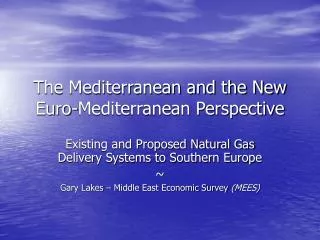 The Mediterranean and the New Euro-Mediterranean Perspective