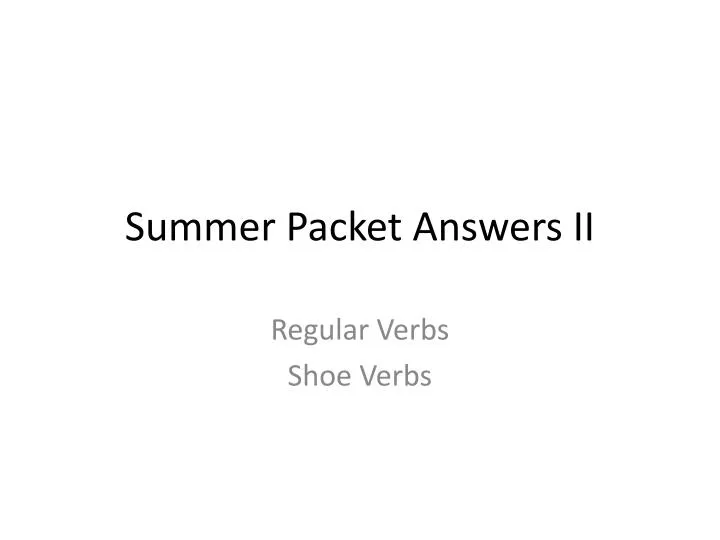 summer packet answers ii