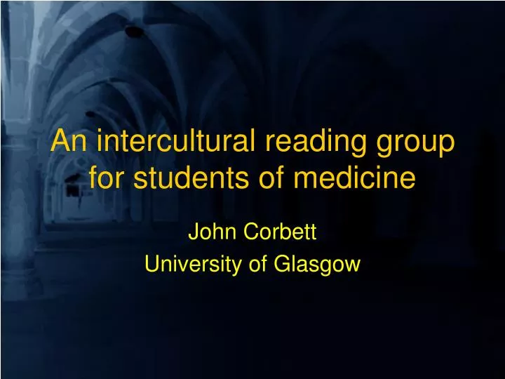 an intercultural reading group for students of medicine