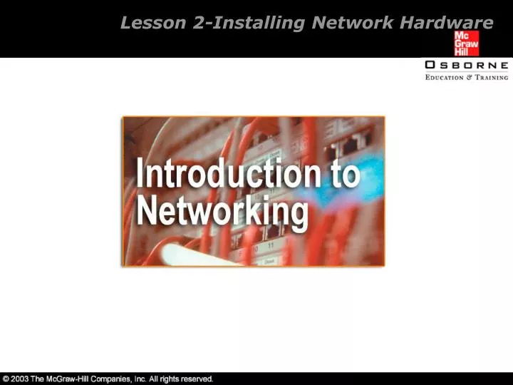 lesson 2 installing network hardware