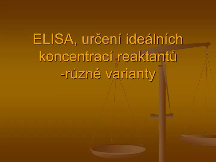 elisa ur en ide ln ch koncentrac reaktant r zn varianty