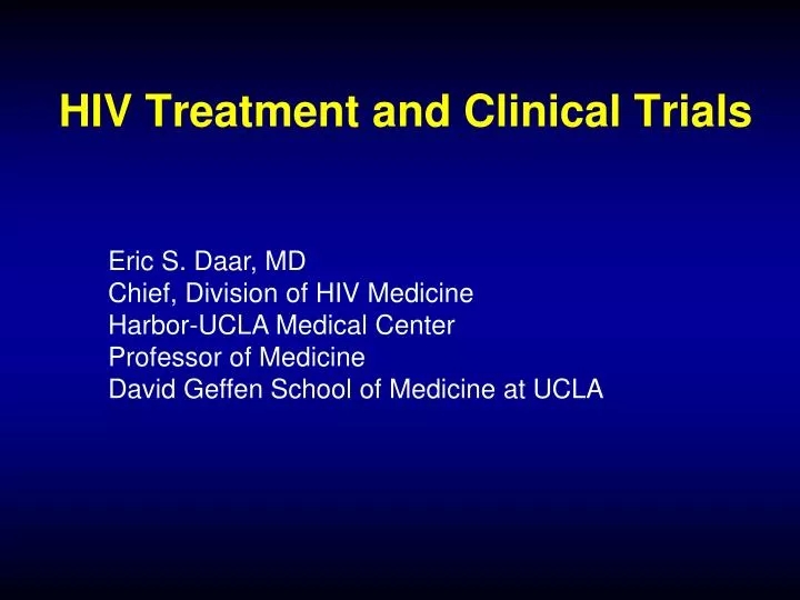 hiv treatment and clinical trials