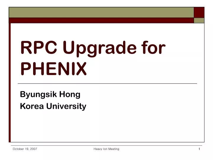 rpc upgrade for phenix
