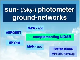 sun- (/sky-) photometer ground-networks