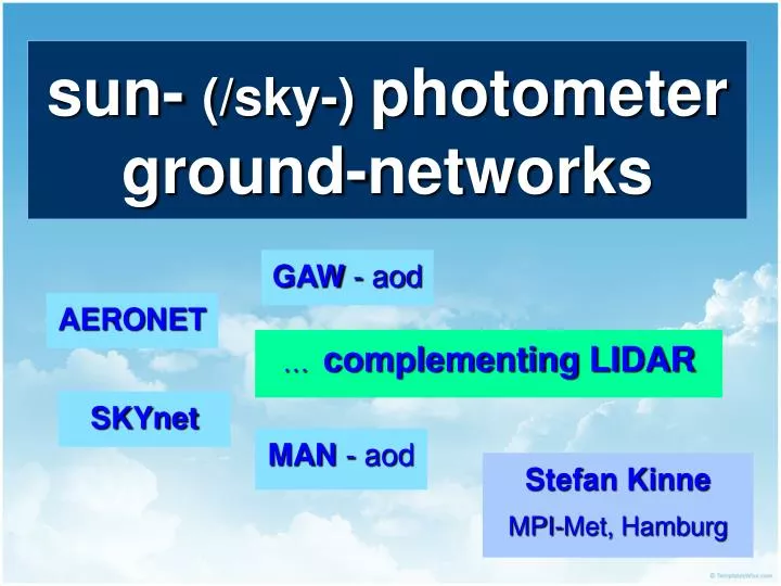 sun sky photometer ground networks