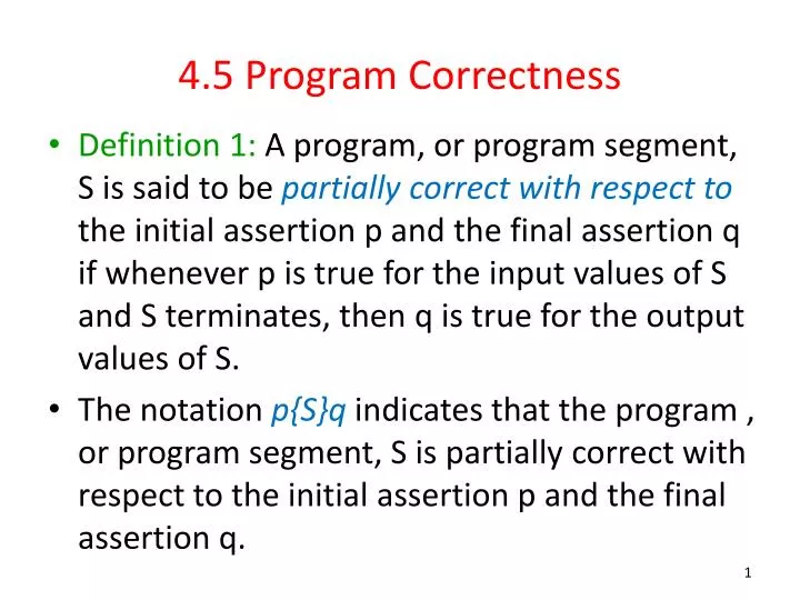 4 5 program correctness