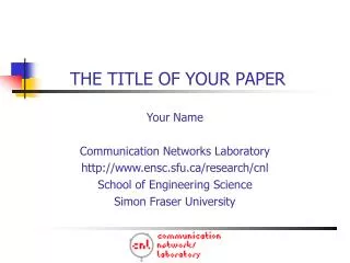 THE TITLE OF YOUR PAPER