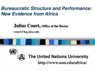 Bureaucratic Structure and Performance: New Evidence from Africa