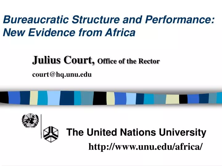 bureaucratic structure and performance new evidence from africa
