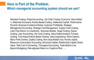 Here is Part of the Problem. Which managerial accounting system should we use?