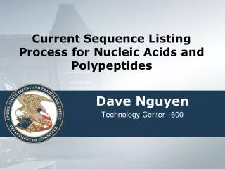 Current Sequence Listing Process for Nucleic Acids and Polypeptides