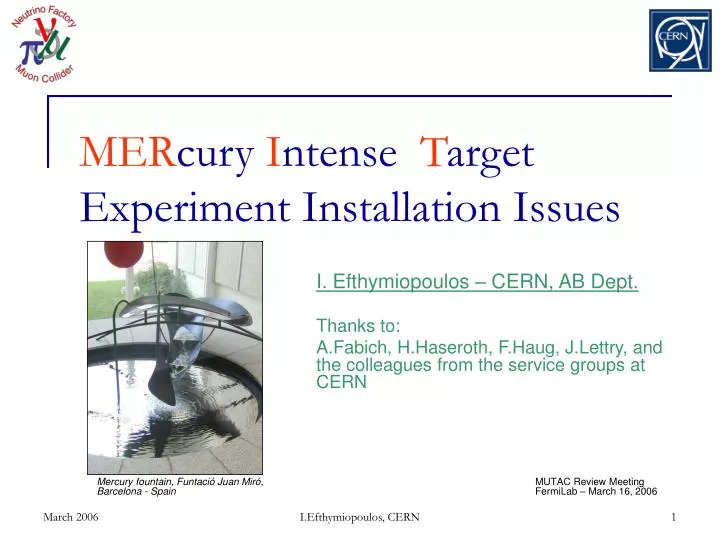 mer cury i ntense t arget experiment installation issues
