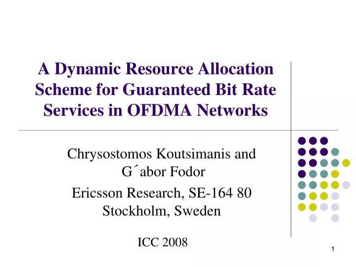 a dynamic resource allocation scheme for guaranteed bit rate services in ofdma networks